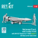 ResKit Red jerseys (2 pcs), AERO 21A (MHU-191A/M) with AIM-54C Phoenix for F-14B/D (scene 1) (US Navy Carrier Deck Crew) (3D Printed)
