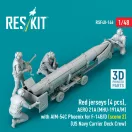 ResKit Red jerseys (4 pcs), AERO 21A (MHU-191A/M) with AIM-54C Phoenix for F-14B/D (scene 2) (US Navy Carrier Deck Crew) (3D Printed)