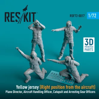   ResKit Yellow jersey (Modern) (Right position from the aircraft) Plane Director, Aircraft Handling Officer, Catapult and Arresting Gear Officers (4 pcs) (3D Printed)