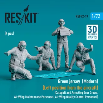   ResKit Green jersey (Modern) (Left position from the aircraft) (Catapult and Arresting Gear Crews, Air Wing Maintenance Personnel, Air Wing Quality Control Personnel) (4 pcs) (3D Printed)