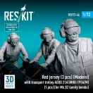 ResKit Red jersey (3 pcs) (Modern) with transport trolley AERO 21A (MHU-191A/M) (1 pcs) (for Mk.82 family bombs) (3D Printed)