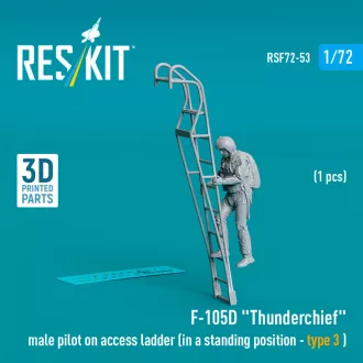   ResKit F-105 (D,F,G) Thunderchief male pilot on access ladder (type 3) (1 pcs) (3D Printed)