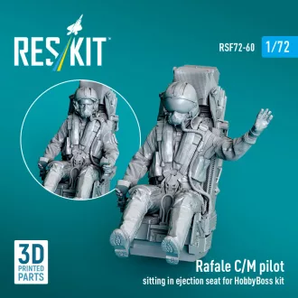   ResKit Rafale C/M pilot sitting in ejection seat for HobbyBoss kit (1 pcs) (3D Printed)