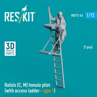   ResKit Rafale (C, M) female pilot (with access ladder - type 1) (1 pcs) (3D Printed)
