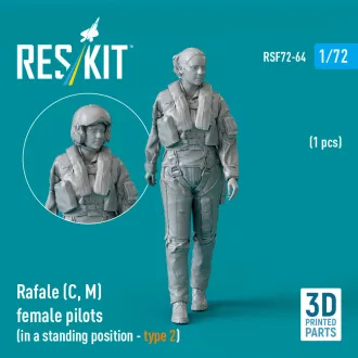   ResKit Rafale (C, M) female pilot (in a standing position - type 2) (1 pcs) (3D Printed)