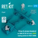 ResKit Driver & airmen (modern) (3 pcs) (MHU-83 D/E lift truck LOWER loading position for RSK72-0008) (3D Printed)