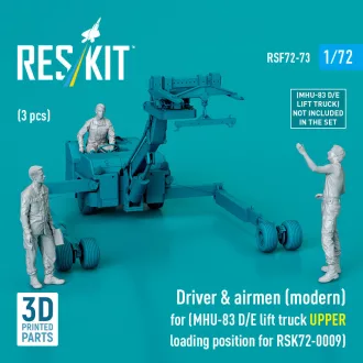  ResKit Driver & airmen (modern) (3 pcs) (MHU-83 D/E lift truck UPPER loading position for RSK72-0009) (3D Printed)
