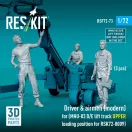 ResKit Driver & airmen (modern) (3 pcs) (MHU-83 D/E lift truck UPPER loading position for RSK72-0009) (3D Printed)