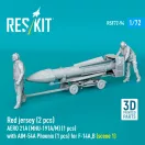 ResKit Red jersey (2 pcs) AERO 21A (MHU-191A/M) (1 pcs) with AIM-54A Phoenix (1 pcs) for F-14A,B (scene 1) (3D Printed)