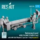 ResKit Red jersey (4 pcs) AERO 21A (MHU-191A/M) (1 pcs) with AIM-54A Phoenix (1 pcs) for F-14A,B (scene 2) (3D Printed)