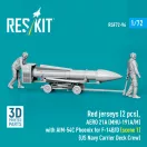 ResKit Red jerseys (2 pcs), AERO 21A (MHU-191A/M) with AIM-54C Phoenix for F-14B/D (scene 1) (US Navy Carrier Deck Crew) (3D Printed)