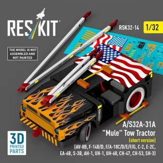   ResKit A/S32A-31A Mule Tow Tractor (short version) (AV-8B, F-14B/D, F/A-18C/D/E/F/G, C-2, E-2?, EA-6B, S-3B, AH-1, UH-1, UH-60, CH-47, CH-53, SH-3) (3D Printed model kit)