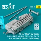 ResKit MD-3A Mule Tow Tractor (A-3, A-4, RA-5C, A-6, EA-6B, E-2C, A-7, C-2, F-4, F-8, F-14, F/A-18, OV-10, S-3B, UH-1, CH-53, Sea King) (3D Printed model kit)