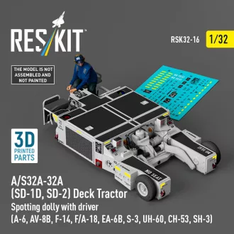   ResKit A/S32A-32A (SD-1D, SD-2) Deck Tractor Spotting dolly with driver (A-6, AV-8B, F-14, F/A-18, EA-6B, S-3, UH-60, CH-53, SH-3) (3D Printed model kit)