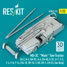 ResKit MD-3? Mule Tow Tractor (A-3, A-4, RA-5C, A-6, EA-6B, E-2C, A-7, C-2, F-4, F-8, F-14, F/A-18, OV-10, S-3B, UH-1, CH-53, Sea King) (3D Printed model kit)