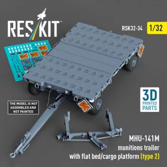   ResKit MHU-141M munitions trailer with flat bed/cargo platform (type 2) (3D Printed model kit)