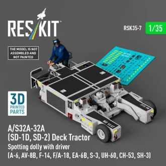   ResKit A/S32A-32A (SD-1D, SD-2) Deck Tractor Spotting dolly with driver (UH-60, CH-53, SH-3) (3D Printed model kit)