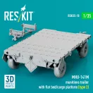 ResKit MHU-141M munitions trailer with flat bed/cargo platform (type 2) (3D Printed model kit)