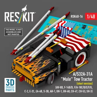   ResKit A/S32A-31A Mule Tow Tractor (short version) (AV-8B, F-14B/D, F/A-18C/D/E/F/G, C-2, E-2?, EA-6B, S-3B, AH-1, UH-1, UH-60, CH-47, CH-53, SH-3) (3D Printed model kit)