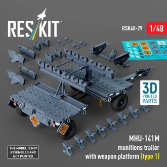   ResKit MHU-141M munitions trailer with weapon platform (type 1) (3D Printed model kit)