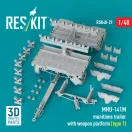 ResKit MHU-141M munitions trailer with weapon platform (type 1) (3D Printed model kit)
