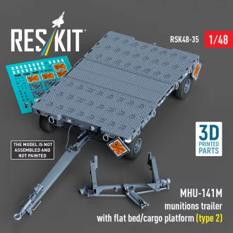   ResKit MHU-141M munitions trailer with flat bed/cargo platform (type 2) (3D Printed model kit)