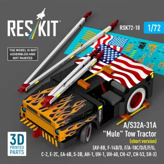   ResKit A/S32A-31A Mule Tow Tractor (short version) (AV-8B, F-14B/D, F/A-18C/D/E/F/G, C-2, E-2?, EA-6B, S-3B, AH-1, UH-1, UH-60, CH-47, CH-53, SH-3) (3D Printed model kit)