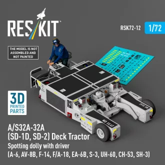   ResKit A/S32A-32A (SD-1D, SD-2) Deck Tractor Spotting dolly with driver (A-6, AV-8B, F-14, F/A-18, EA-6B, S-3, UH-60, CH-53, SH-3) (3D Printed model kit)