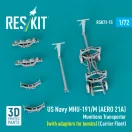 ResKit US NAVY MHU-191/M (AERO 21A) Munitions Transporter (with adapters for bombs) (Carrier Fleet, C-130) (3D Printed model kit)