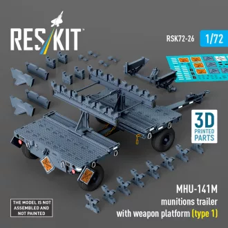   ResKit MHU-141M munitions trailer with weapon platform (type 1) (3D Printed model kit)