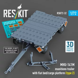   ResKit MHU-141M munitions trailer with flat bed/cargo platform (type 2) (3D Printed model kit)