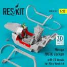 ResKit Mirage 2000C Cockpit with 3D decals for Kitty Hawk kit