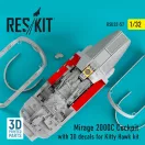 ResKit Mirage 2000C Cockpit with 3D decals for Kitty Hawk kit