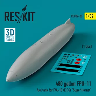   ResKit 480 gallon FPU-11 fuel tank for F/A-18 (E,F,G) Super Hornet (1 pcs) (3D Printed)
