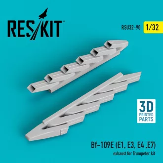   ResKit Bf-109E (E1,E3,E4,E7) exhaust for Trumpeter kit (3D Printed)