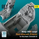 ResKit Mirage 2000N cockpit (Basic edition with 3D decals) for Kitty Hawk / Zimimodel kit (3D Printed)