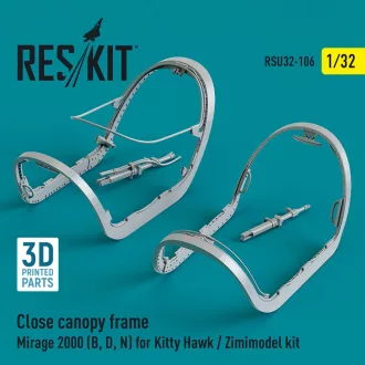   ResKit Close canopy frame Mirage 2000 (B,D,N) for Kitty Hawk / Zimimodel kit (3D Printed)