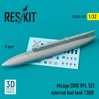   ResKit Mirage 2000 RPL 522 external fuel tank 1300lt (3D Printed)