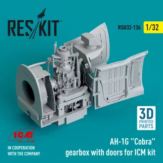  ResKit AH-1G Cobra gearbox with doors for ICM kit (3D Printed)