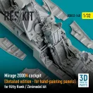 ResKit Mirage 2000N cockpit (Detailed edition) for Kitty Hawk / Zimimodel kit (3D Printed)