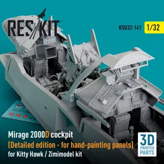   ResKit Mirage 2000D cockpit (Detailed edition) for Kitty Hawk / Zimimodel kit (3D Printed)