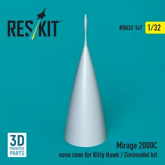   ResKit Mirage 2000C nose cone for Kitty Hawk / Zimimodel kit (3D Printed)
