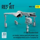 ResKit F-105 Thunderchief air intakes, landing gears with wheels bays and weighted wheels set for Trumpeter kit (3D Printed)