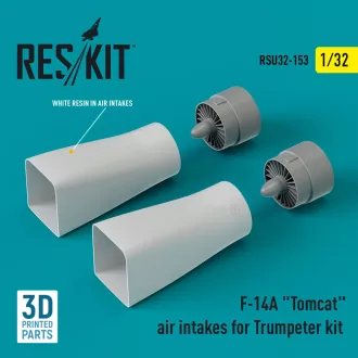   ResKit F-14A Tomcat air intakes for Trumpeter kit (3D Printed)