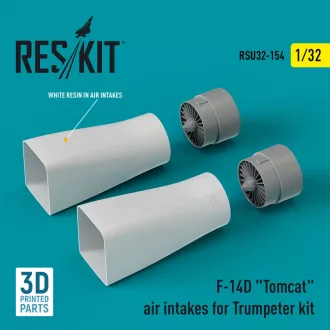   ResKit F-14D Tomcat air intakes for Trumpeter kit (3D Printed)