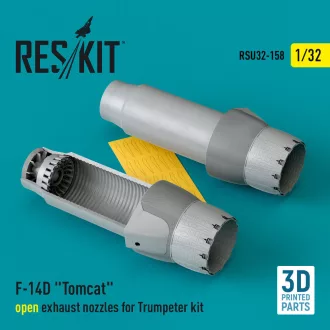   ResKit F-14D Tomcat open exhaust nozzles for Trumpeter kit (3D Printed)