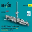 ResKit AH-1G Cobra main rotor with dust and debris deflector (sand shields) late version for ICM kit (3D Printed)