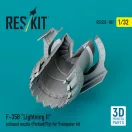 ResKit F-35B Lightning II exhaust nozzle (Parked/Fly) for Trumpeter kit (3D printed)