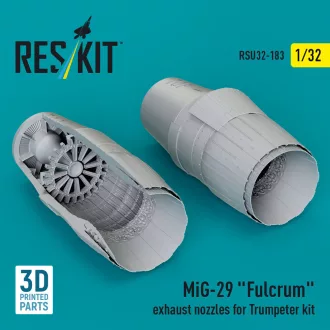   ResKit MiG-29 Fulcrum exhaust nozzles for Trumpeter kit (3D Printed)