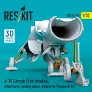 ResKit A-7E Corsair II air intakes, wheel bays, landing gears, wheels for Trumpeter kit (3D Printed)